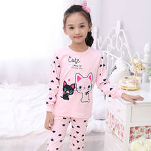 TUONXYE-Conjuntos de pijamas para niños y niñas, ropa de dormir de algodón de manga larga con gatos rosas, para bebés 2024 - compra barato