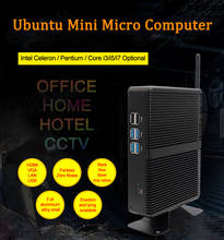 EGLOBAL Linux Celeron 1 OR 2 LAN M3 4K Display mini pc fanless desktop small size 2955U N3150 N3050 Pentium N3700 processor 2024 - купить недорого