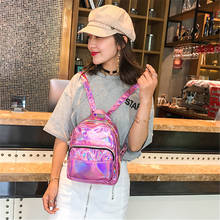Korean Trend Mini Laser Backpacks For Women Silver Fashion Laser Backpack Youth Bag Teenage Girls Female Personality School Bag 2024 - buy cheap
