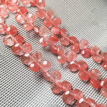 Natural stone Faceted Water drop shape loose beads Watermelon RedStone string bead For jewelry making DIY bracelet necklace 2024 - compre barato
