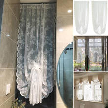 Lace Embroidered Tulle Curtain for Bedroom Living Room Roman Tie-up Balloon Blinds Sheer Short Window Kitchen Curtain Home Decor 2024 - buy cheap
