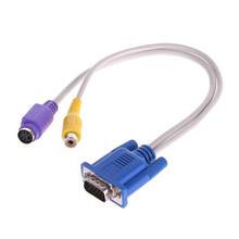 HOT VGA Male to TV S-Video RCA AV Converter Cable Adapter 2024 - buy cheap