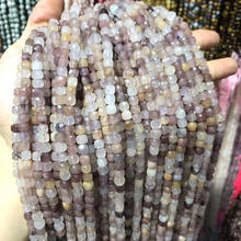 Cuentas de piedra Natural de cuarzo púrpura facetado, cuentas sueltas de forma cuadrada para la fabricación de joyas, accesorios de pulsera y collar DIY 2024 - compra barato