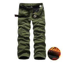 Pantalones Cargo cálidos de lana para hombre, pantalón cortavientos, holgado, de algodón, táctico, militar, Invierno 2024 - compra barato