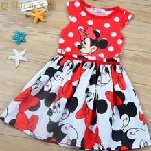 New Arrival Summer Cotton Baby Girls Cartoon Minnie Mesh Dress Children's Clothing Kids Birthday Party Princess Colourful Dress 2024 - buy cheap