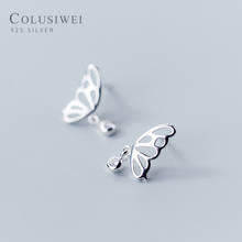 Colusiwei Cute Butterfly Insect Ear Studs Shiny Clear cz Fashion Jewelry Real 925 Sterling Silver Bijoux Anti-allergy Brincos 2024 - buy cheap