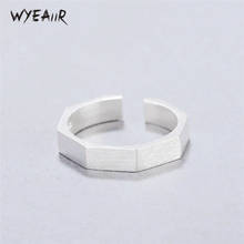 WYEAIIR Silver Color Geometric Resizable Rhombus Mini Nut Plain Silver Brushed Simple Female Opening Rings 2024 - buy cheap