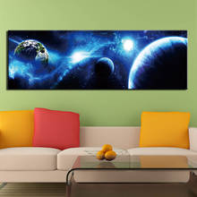 Pintura de tela modular, impressões hd, 1 painel, arte, espaço, terra, poster de parede, decoração de casa 2024 - compre barato