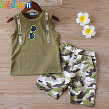 Sodawn-ropa de verano para bebé, Camiseta con estampado de dinosaurio, Tops, pantalones cortos, traje de sol, 2 uds. 2024 - compra barato