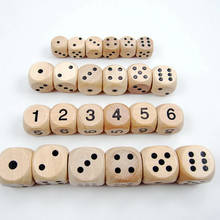10 pcs/set Point/Digital Dice 16mm Dice Set Wooden Cubes Round Coener For Kid Toys Board Games 2024 - buy cheap