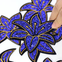 Remendos flores bluelover, remendos com ferro em strass motivos de lantejoulas aplique bordado para roupas femininas 2024 - compre barato