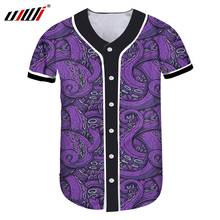 UJWI Men/Women Personality Trend Baseball Shirt Men's Oversized Casual Tshirt 3D Full Printed Octopus Tentacle Pattern custom 2024 - buy cheap