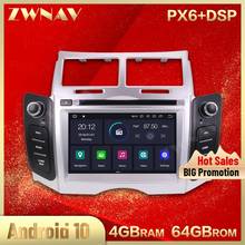 Мультимедийный плеер PX6 DSP 4 + 64 ГБ, Android 10,0, автомобильный DVD-плеер с экраном, стерео, для Toyota Yaris 2005-2011, автомагнитола, GPS, Navi, аудио головное устройство 2024 - купить недорого