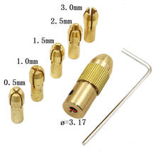 High quality 7pcs Miniature electric self-tightening drill chuck CLIP head small hand mill brass tip 2.35/3.17/4.05 /5.05mm 2024 - buy cheap