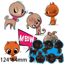 Cutting Dies Dogs and Cats New Metal for DIY Scrapbooking Photo Album Embossing Paper Card 124*84mm 2024 - buy cheap