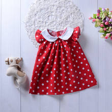 Vestido infantil de bolinhas, vestido de princesa para meninas recém-nascidas, vestido vermelho de bolinhas para aniversário 2024 - compre barato
