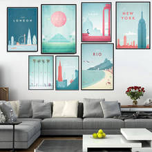 Poster Prints Painting  Minimalist New York Travel City London Los Angeles Mexico Wall Art Pictures Home Decor schilderij obrazy 2024 - buy cheap