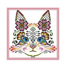 Cat 4 cross stitch kit aida 14ct 11ct count print canvas cross stitches   needlework embroidery DIY handmade 2024 - buy cheap