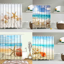 Shower Curtain Sea World Sand Conch Starfish Shell Beach Ocean Decor Shower Curtain with Hooks 2024 - buy cheap