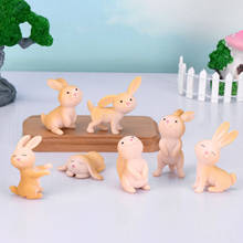 Lovely Rabbit Miniature Figurine Micro Landscape Ornament Mini Animal Fairy Garden Decoration Kids Room New Year home decor 1PC 2024 - buy cheap