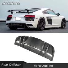 Para Audi R8 V8 V10 2017-2020 trasero difusor de labio seco de fibra de carbono/FRP primer parachoques Hugger Spoiler V estilo de personalización de automóviles partes 2024 - compra barato