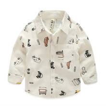 Camisa de algodón para niños y niñas, blusa con estampado de dibujos animados de coche, informal, para primavera y otoño 2024 - compra barato
