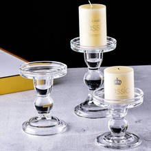 Castiçal de vidro que combina com velas, castiçal decorativo para casa, casamento, castiçais decorativos 2024 - compre barato