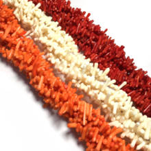 Fine Natural Coral Beads Stick shape Loose Hole Bead for Women  Jewelry Making DIY Necklace Bracelet Accessories 15inch 2024 - buy cheap