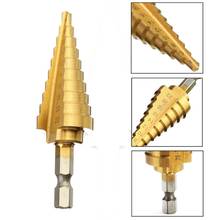 4-22MM HSS Hex Titanium Coated Step Cone Drill Bit Power Tool for Woodworking Hole Cutter 2024 - buy cheap