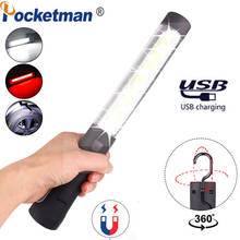 Pocketman COB + светодиодный рабочий светильник USB Перезаряжаемые Рабочая лампа 3 режима мощный проверка фонаря светильник инспекции светильник с магнитным основанием крюк 2024 - купить недорого