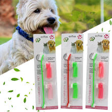 Juego de cepillos de dientes de dedo de doble cabeza para mascotas, guante de silicona de Protección Ambiental para perros y gatos, suministros para mascotas, 2 cepillos gratis 2024 - compra barato