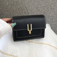 Модная простая маленькая квадратная сумка женская дизайнерская сумка 2020 Высококачественная сумка из искусственной кожи с застежкой на цепочке для мобильного телефона 2024 - купить недорого