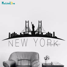 Настенная Наклейка с изображением Нью-Йорка, настенная переводная картинка для спальни и гостиной, съемная Настенная картина в современном стиле с изображением города BB160 2024 - купить недорого