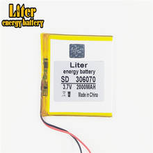 Li-po 3,7 V 2000mAh литиевая полимерная аккумуляторная батарея для PAD GPS Vedio игровая электронная книга планшет ПК Внешний аккумулятор 306070 2024 - купить недорого