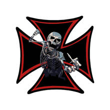 Personality Retro-reflective ZOMBIE Cross Skull Biker Death Skeleton Car Sticker Motorcycle Vinyl Scratches Waterproof PVC 2024 - buy cheap