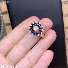 Kjjeaxcmy boutique jóias 925 prata esterlina incrustada azul corindo pedra preciosa popular senhoras anel de moda 2024 - compre barato