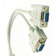 2 VGA SVGA Monitor Male to 2 Dual Female Y Splitter Cable 15 Pin External Adapter 2024 - buy cheap