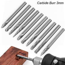 3mm 1/8 Shank Drawing Solid Carbide Burs for Dremel Tool Milling Cutter Rotary Tool Burr Diamond Cut Rotary Metal Wood Grinding 2024 - купить недорого