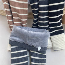 Штаны для девочек, корейский стиль, Осень-зима 2021, детские плюшевые шерстяные брюки, хлопковые леггинсы, Детские хлопковые штаны для мальчиков 2024 - купить недорого