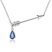 GEM'S BALLET 925 Sterling Silver Cupid's arrow Necklace 0.82Ct Natural Mystic Quartz - Iolite Blue Gemstone Pendant for Women 2024 - buy cheap