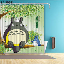 My Neighbor Totoro Shower Curtain Cartoon Cute Totoro Sitting on Green Trees Bathroom Curtain 2024 - buy cheap