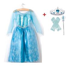 Fantasia de princesa azul para crianças, vestido cosplay de halloween, vestido de rainha, festa de baile, 3 a 10 anos 2024 - compre barato
