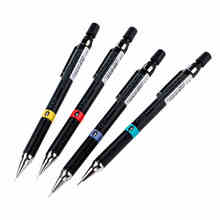 Conjunto de lápis mecânico automático, kit com 4 peças, 0.3/0.5/0.7/0.9mm, estampa de grafite, desenho de esboço, material escolar, papelaria 2024 - compre barato