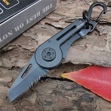 Cuchillo plegable de bolsillo para acampar, accesorio táctico de supervivencia, Mini mosquetón, caja de cuchillo, paquete plegable, Hoja para acampar 2024 - compra barato