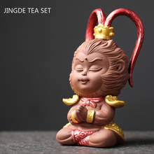 Yixing roxo argila chá pet chá chinês cerimônia ornamento macaco rei estátua tanque de peixes decoração casa vaso de flores artesanato 2024 - compre barato