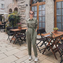 One Piece Cargo Pants Spring Autumn Women Long Sleeve Slim Casual Bandage Jumpsuit Street Hip Hop Harem Trouser Romper Overalls 2024 - buy cheap