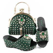 Новинка 2020, комплект из туфель и сумочки зеленого цвета в итальянском стиле, Женская подходящая обувь и сумки, женская итальянская обувь в нигерийском стиле 2024 - купить недорого