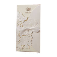 Tarjetas de Felicitación de corazón de amor rosa, sobres personalizados con cinta de decoración para fiesta de boda, 25 uds. 2024 - compra barato