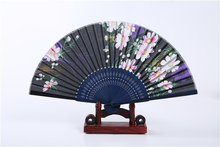 Ventilador de bambu japonês e vento ventilador dobrável japonês imitação de seda feminino ventilador de pano de seda lady folding fan 2024 - compre barato