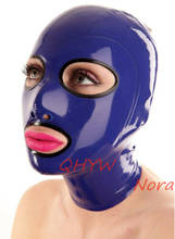 Mascarilla facial de látex hecha a mano para mujer, máscara exótica de respiración completa, uniforme de lencería Cekc, Sexy 2024 - compra barato